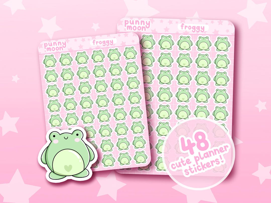 Froggy Sticker Sheet| Cute Planner Stickers for Frog Lovers| Fun Kawaii ...