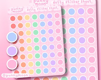 Rainbow Dots Sticker Sheet| Colourful Circle Planner Stickers| Cute Dotty Journal Stickers| Writeable Date Labels| Functional Dot Stickers