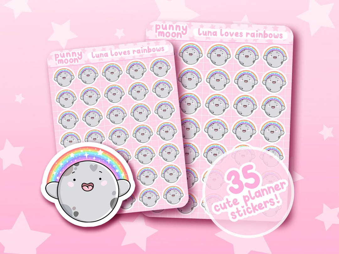 Rainbow Sticker Sheet| Cute Planner Stickers for Mood Tracking| Fun ...