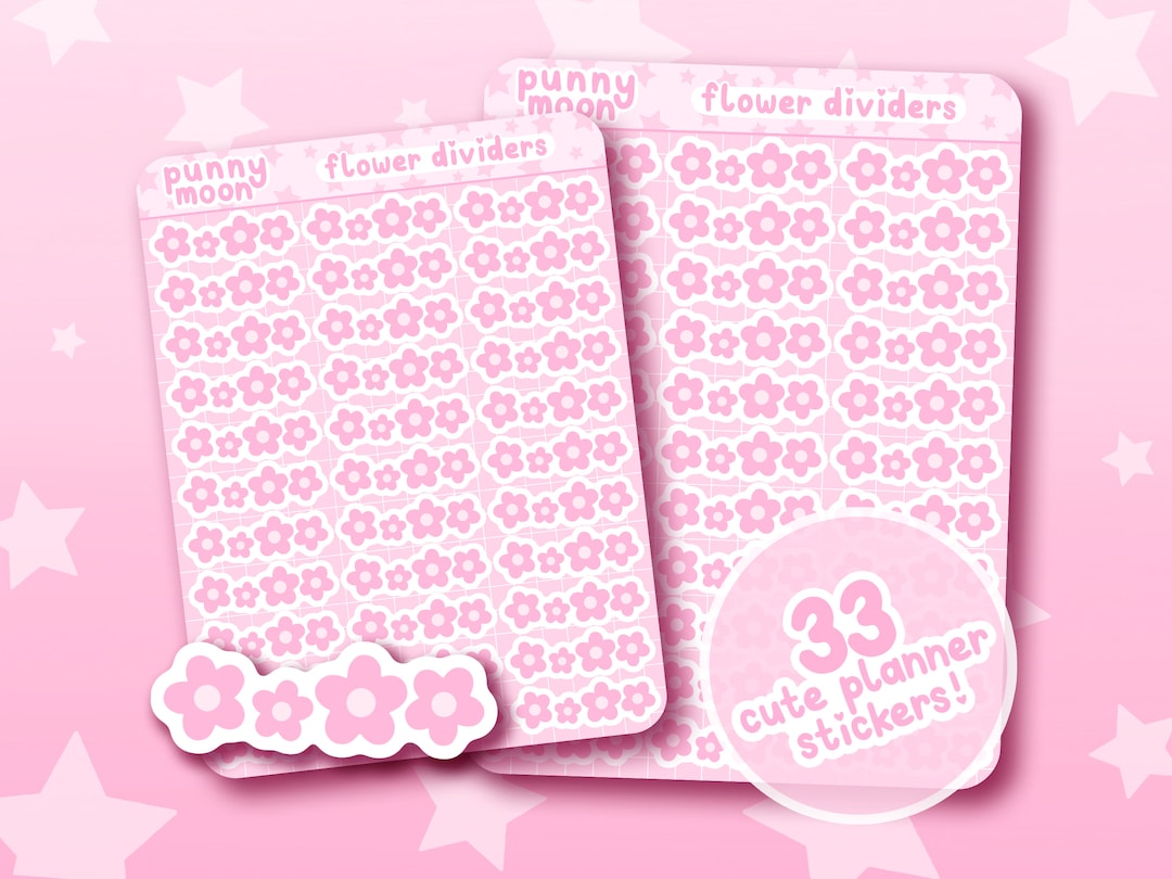 Sticker Deviders Flower Dividers Sticker Sheet| Cute Planner Stickers| Kawaii Stationery ...