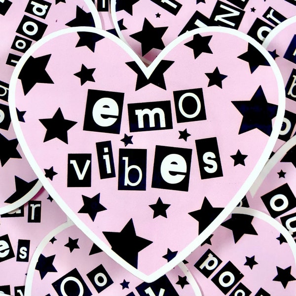 Cute Emo Vibes Sticker| Punk Pop Music Decal| Rock Band Laptop Vinyl| Bullet Journal Decor| Scrapbook Stationery| Planner Die-Cut for Emo's