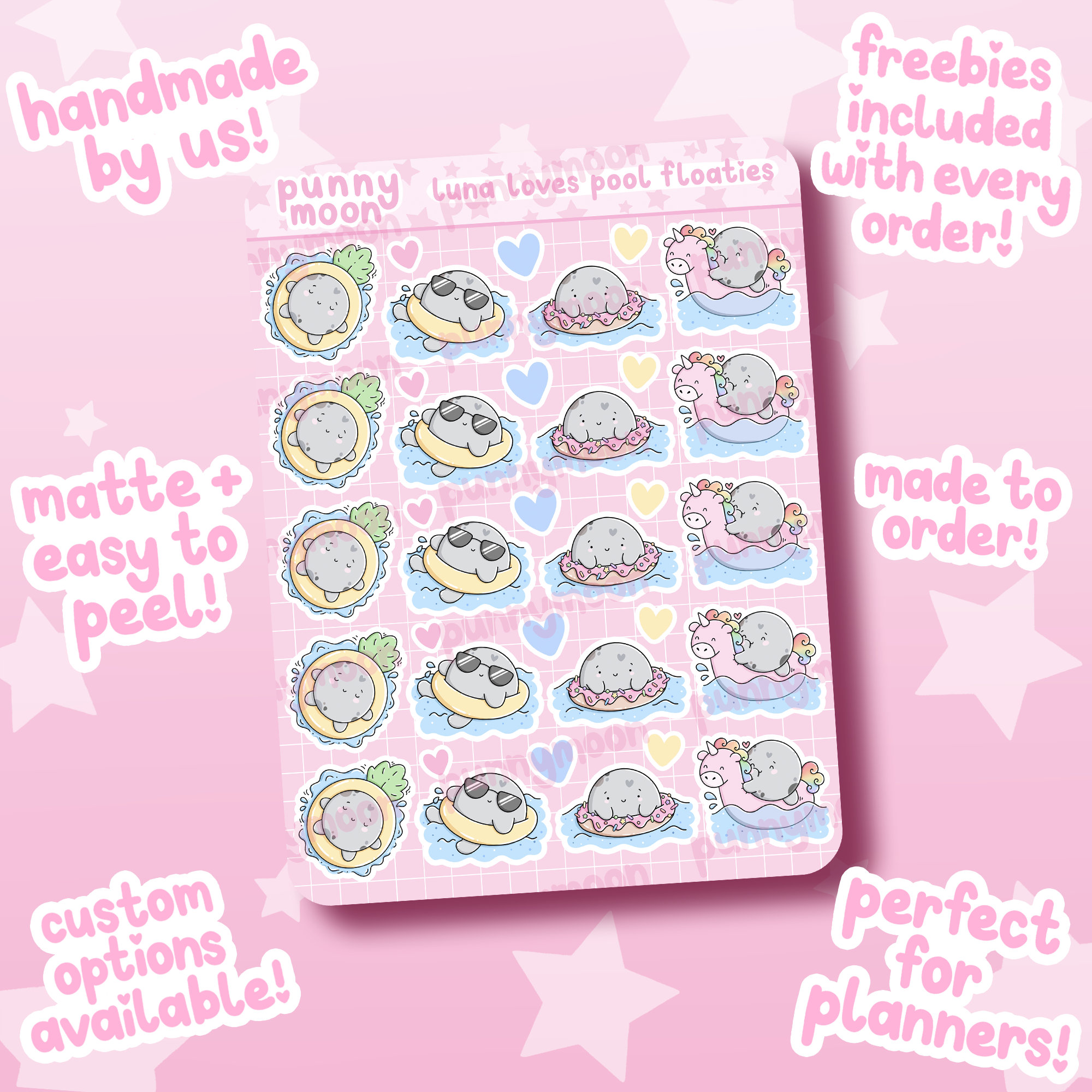 Pool Floaties Planner Stickers| Cute Swimming Sticker Sheet| Kawaii ...