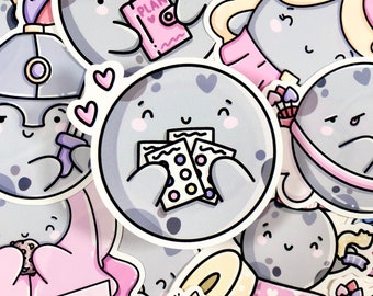 Luna Loves Stickers Vinyl Sticker| Cute Moon Sticker| Cute Planner Stickers| Journal Stickers| Pink Stationery| Kawaii Art| Laptop Sticker