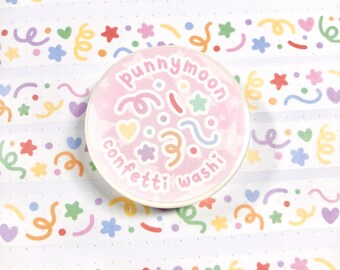 Cute Confetti Washi Tape| Pastel Rainbow Scrapbook Supplies| Kawaii Washi Stickers| Colourful Journal Decor| Girly Stationery| Papercraft