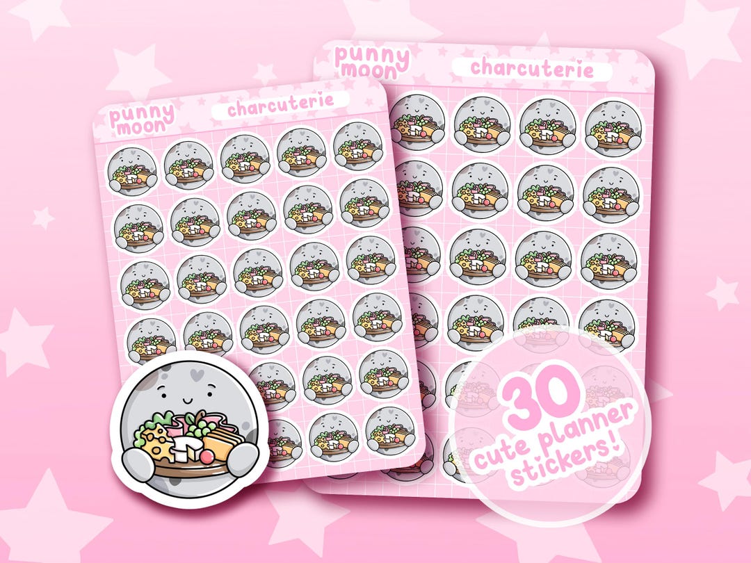 Charcuterie Sticker Sheet| Cute Planner Stickers| Kawaii Stationery ...