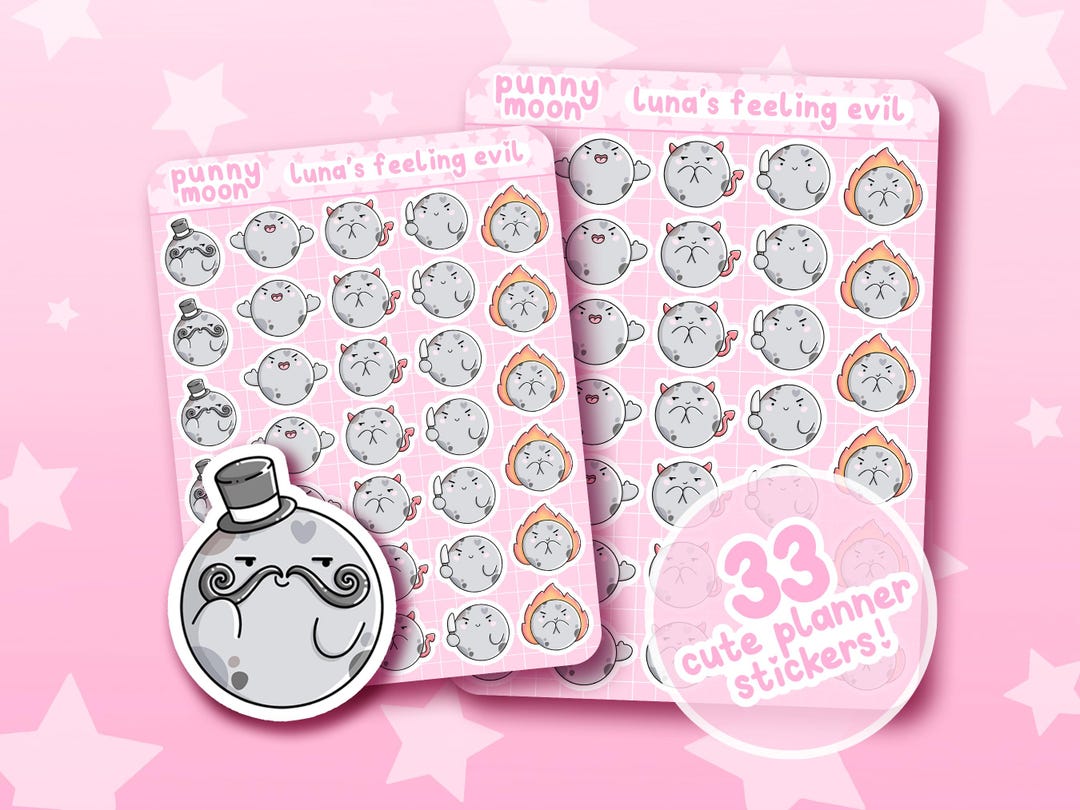 Feeling Evil Sticker Sheet| Cute Planner Stickers for Mood Tracking ...