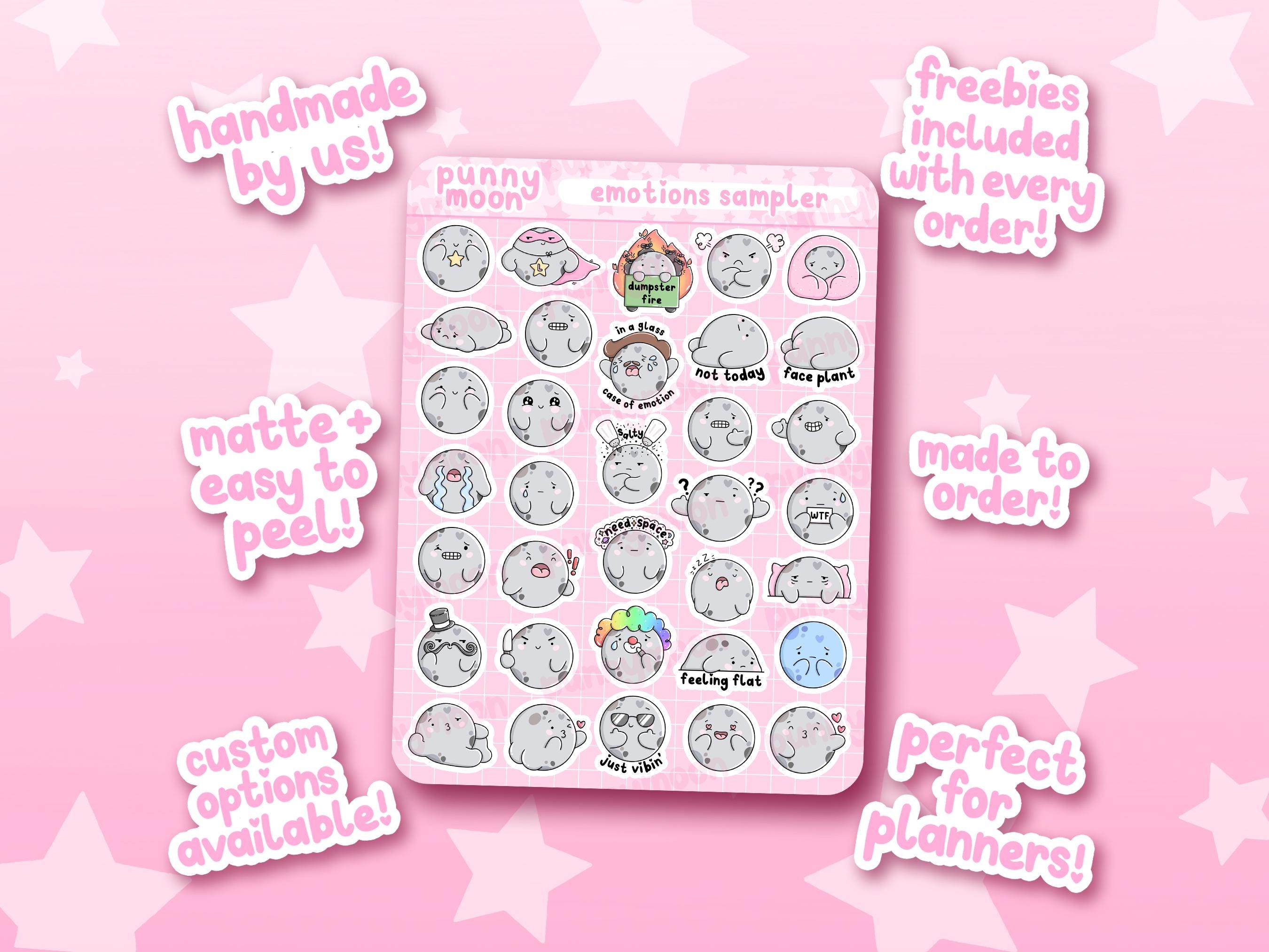 Emotions Sampler Sticker Sheet| Cute Planner Stickers for Mood Tracking ...