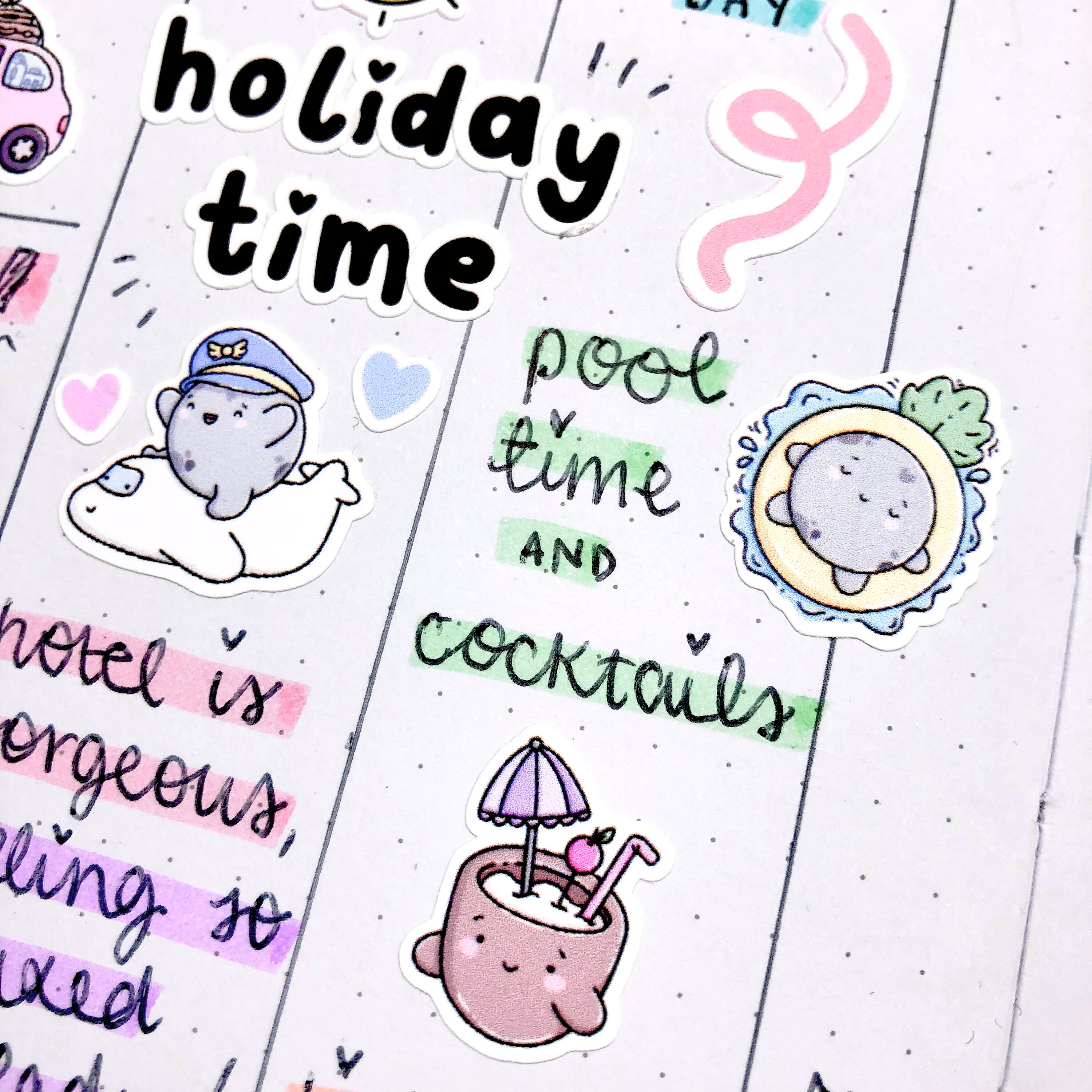 Pool Floaties Planner Stickers| Cute Swimming Sticker Sheet| Kawaii ...