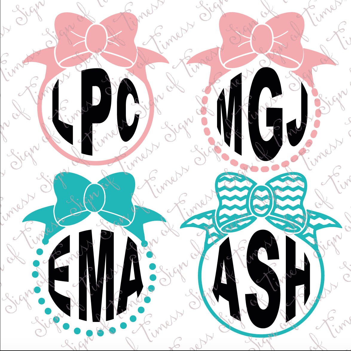 Download Bow Svg Monogram Frames