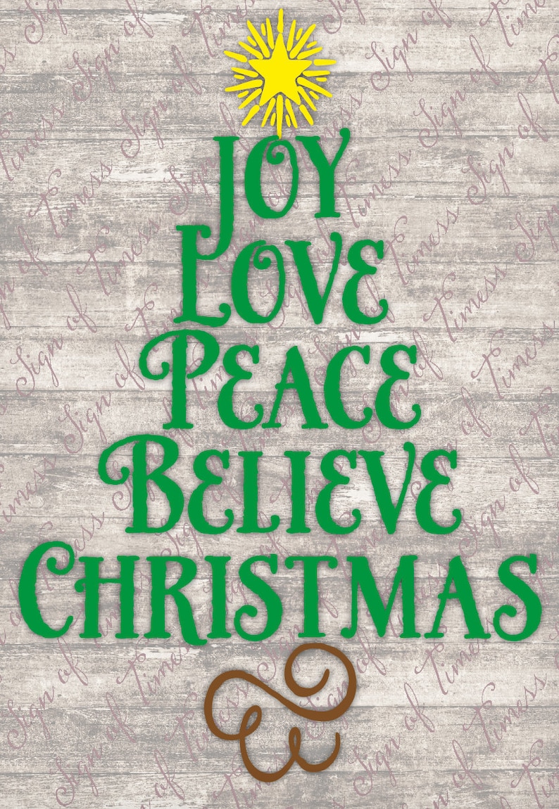 Download Christmas SVG DFX PNG Joy Love Peace Believe Cricut | Etsy
