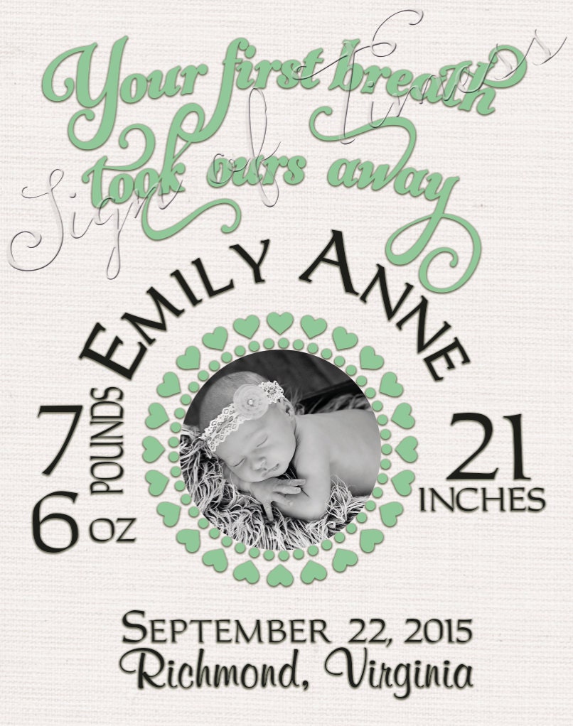 Download Baby SVG Frame Birth Certificate Baby Gift Baby Shower | Etsy