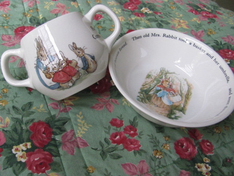 Wedgwood Etruria Barlaston England PETER RABBIT 2 Piece Etsy