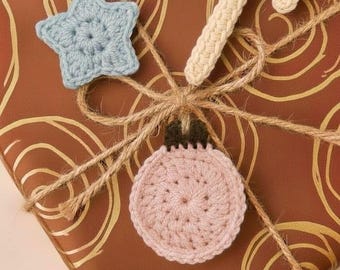 Patrón de adornos de crochet 3 en 1: Adorno navideño DIY (Descarga digital)