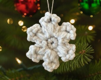 Motif d'ornement de flocon de neige au crochet : décoration de Noël à faire soi-même (téléchargement PDF)