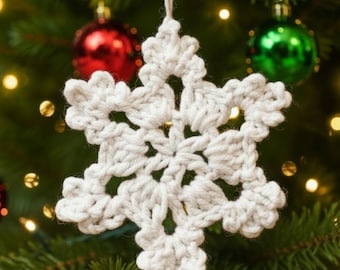 Motif flocon de neige au crochet : décoration de Noël à faire soi-même (téléchargement numérique)