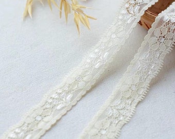 Crafts supply Doll dress No stretch L222 Approx 58 inch 16mm width 20 yds White Polyester Lace Mesh Lace 5 yds