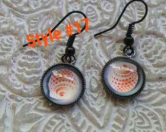 Seashell Earrings: Gunmetal, Silver, Bronze, Gold Tone