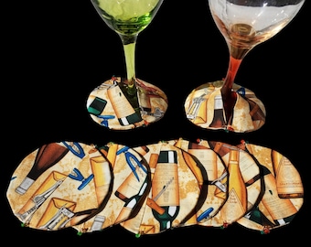 Wine Glass Stem Cozies and Beverage Glass Coasters