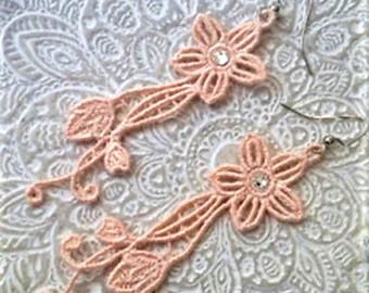 Embroidered Lace Floral Earrings
