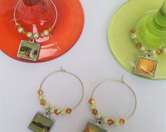 Assortment of Summer Beach Themed Wine Charms