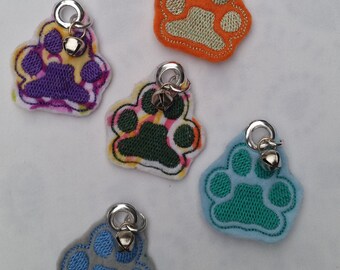 Felt Embroidered Pet  Collar Tags with Bells