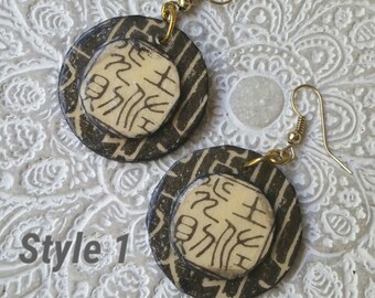 Wood Tribal Earrings