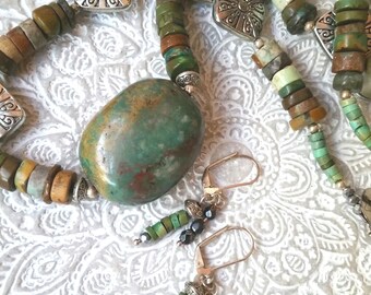 Assortment of Gemstone Necklaces and Matching Earrings