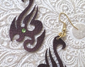 Faux Leather and Suede Earrings