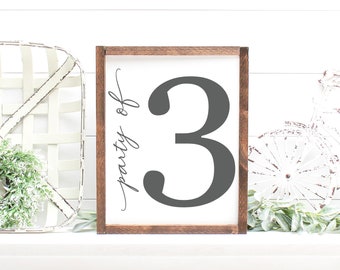 Party of Family Number Signs Farmhouse Wooden Framed Party of Decor - Great Christmas present idea!