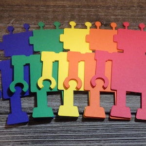 Robot Die Cuts - 20 PC Set - 3.575 X 5 - Choose your own colors! Custom Orders Welcome! Item No: VTC-0377