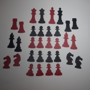 Chess Pieces Set Die Cuts - Choose your Colors - Custom Orders Welcome! VTC-0466