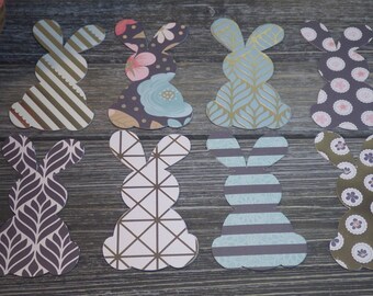 Designer Paper Bunnies / Rabbits Die Cuts - 54 Piece Set (3 of