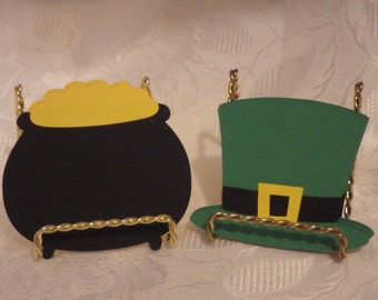 St. Patricks Day - Leprechaun Hat & Pot Of Gold Die Cuts - 12 Piece Set VTC-0286