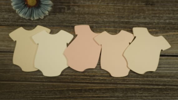 Embellishments Decorations Invitations Gift Tags VTC-0348 30 PC Set Baby Shower Baby Onesie Die Cuts