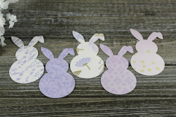 Designer Floppy Ear Bunny Paper Die Cuts - Rabbit Die Cuts - 30 PC