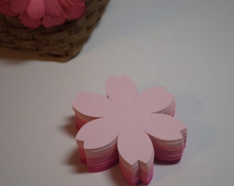 Flower Die Cuts - 60 Pieces - 2.5 inch - Color: Pink Buttons VTC-0148