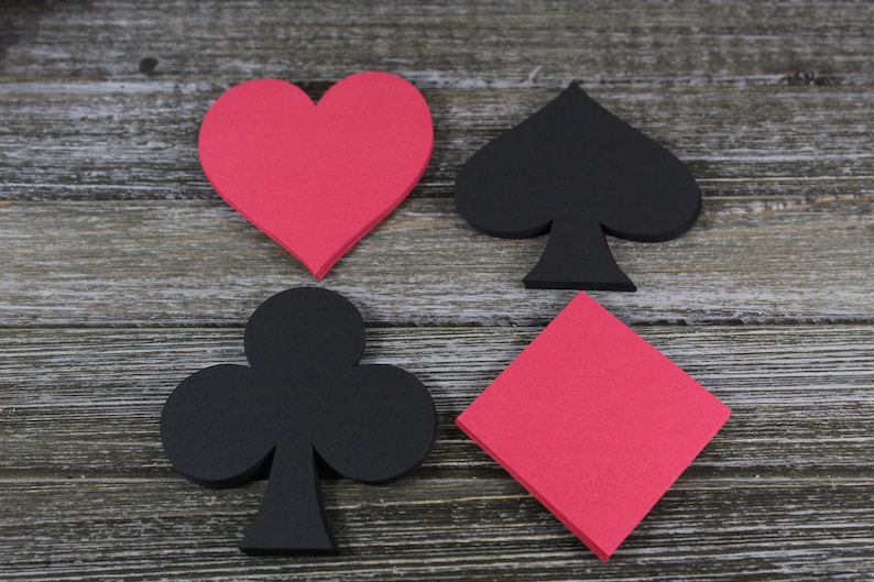 Poker Die Cut Shapes Card Shapes Heart Club Spade Etsy UK