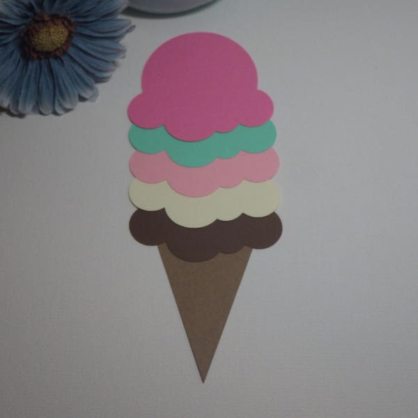 Ice Cream Cone Die Cuts-72 Piece Set,- Bulletin Boards, School, Crafts VTC-0177