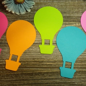 Hot Air Balloon Die Cuts - 30 PC Set - 3 X 5 - Choose your own Colors - Custom Orders Welcome - VTC-0392