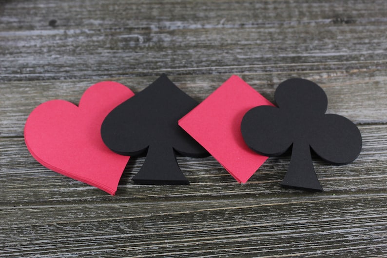Poker Die Cut Shapes - Card Shapes - Heart - Club - Spade - Diamond - 60 PC Set - 3.5 X 4 inch - Custom Orders Welcome! VTC-0477 image 2