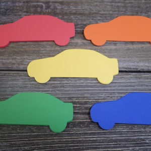 Car Die Cuts - Car Paper Shapes - 40 PC Set - 5 inch X 2 inch - Custom Orders Welcome! VTC-0414