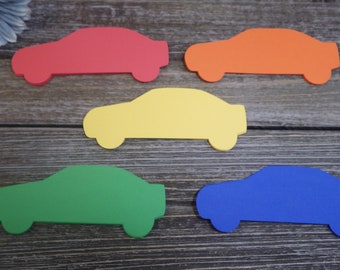 Car Die Cuts - Car Paper Shapes - 40 PC Set - 5 inch X 2 inch - Custom Orders Welcome! VTC-0414