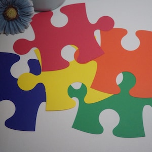 Puzzle Piece Die Cuts - 30 PC Set - 7.5 X 5.03 - Bulletin Boards - School - Day Care - Craft Projects - Custom Orders Welcome! - VTC-0317