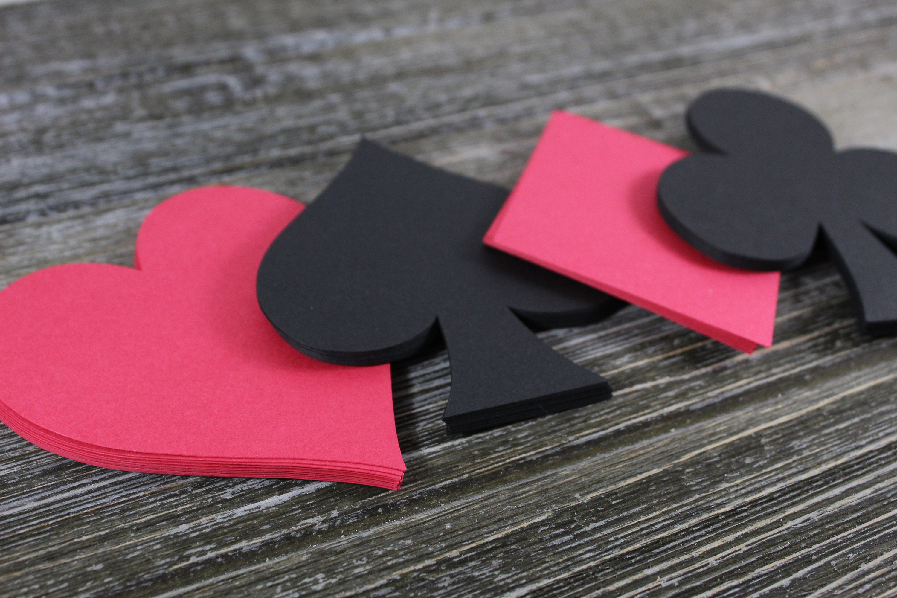 Poker Die Cut Shapes - Card Shapes - Heart - Club - Spade