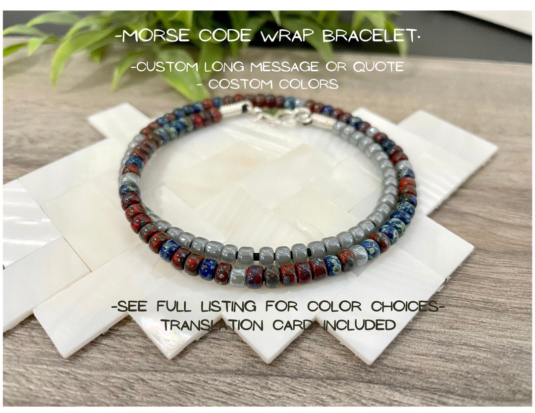 Custom Morse Code Beaded Wrap Bracelet: Personalized Secret Message - Etsy