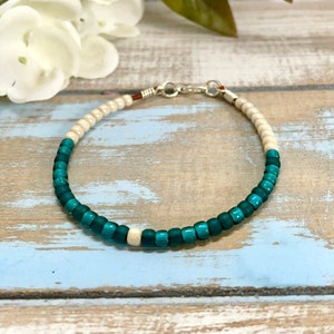 FCK CANCER Morse Code Bracelet, Beaded Morse Code Bracelet, Teal Cancer Bracelet, Encouragement Gift, Secret Code Bracelet, Unisex Gift image 7