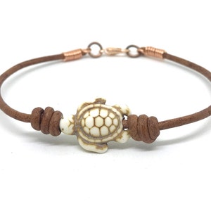 Turtle Anklet or Bracelet Made to Order, Leather Anklet, Sea Life Anklet, Unisex Gift, Woman Anklet, Mens Bracelet, Girls Anklet, Gifts