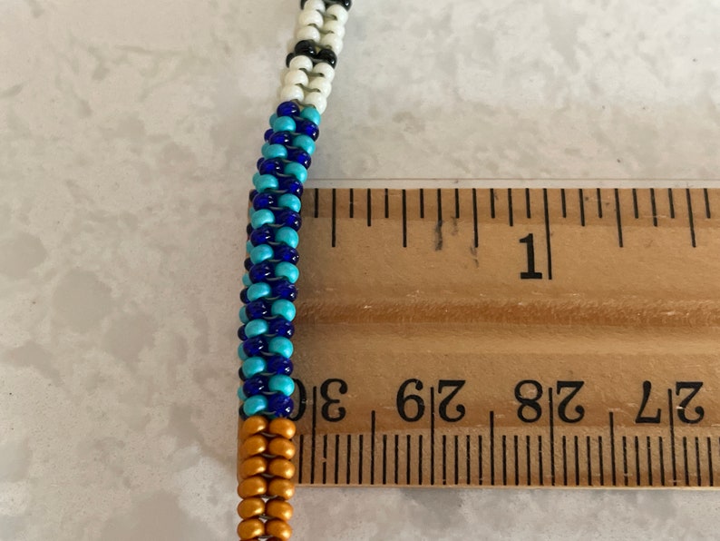 Beaded Herringbone Rope Necklace Color Block Choker Tubular Etsy