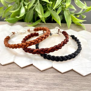 CHILD SIZE Leather Braided Bracelet, KIds Bracelet, Child Bracelet, Leather Bracelet, Kids Jewelry, Unisex Jewelry, Hand Braided Leather