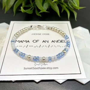 Mama Of An Angel Morse Code Bracelet, Miscarriage Gift, Pregnancy Loss, Bereavement Gift, Infant Memorial Gift,  Baby Loss Gift, Custom